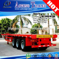 Best selling container transport platform truck 40 feet tri-axle flatbed trailer for Philippines
